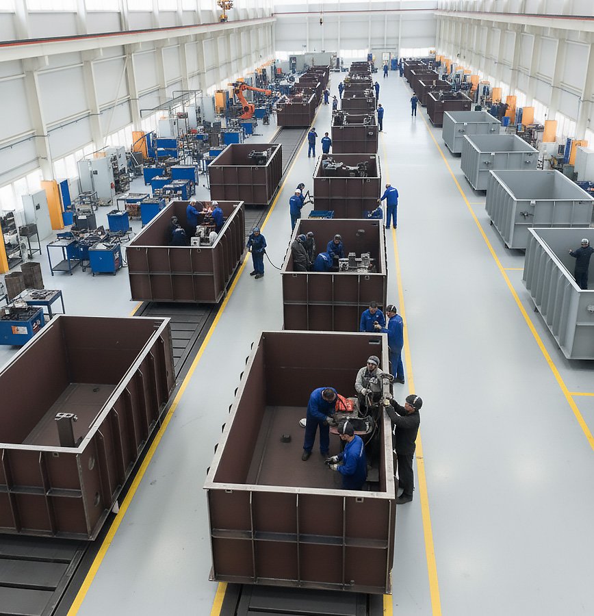 Prototipten seri üretime geçen trafo kazanı gövdeleri