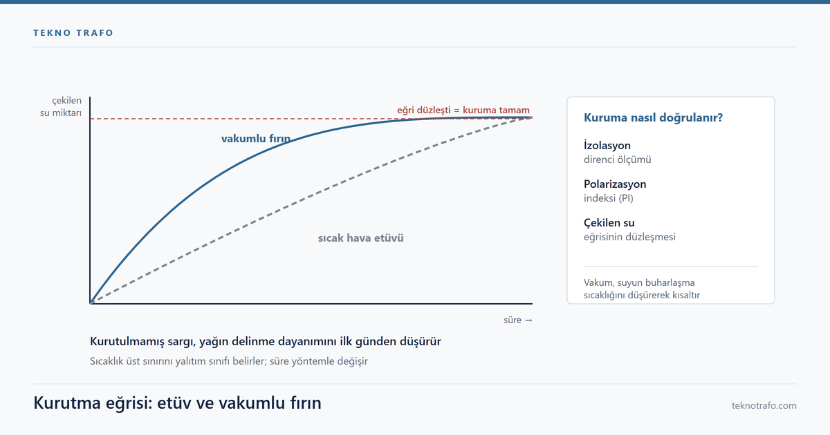 Vakumlu kurutma fırınında basınç düştükçe suyun buharlaşma sıcaklığının düştüğünü gösteren teknik şema