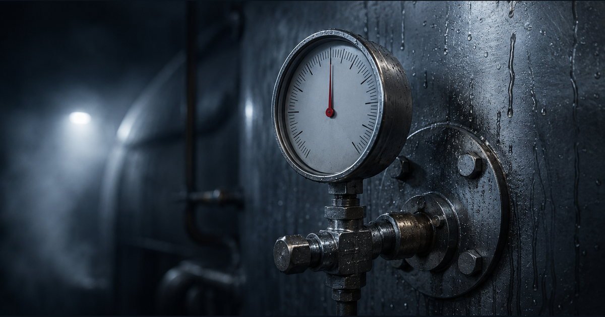 Hidrostatik test sırasında basınç göstergesi